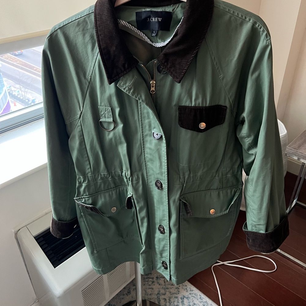 J. Crew Mint Green Trench Coat